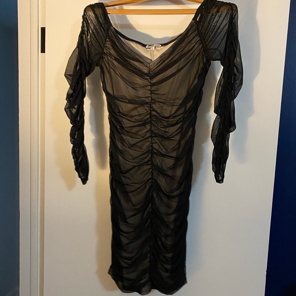 Charlotte Russe bodycon nude illusion minidress.